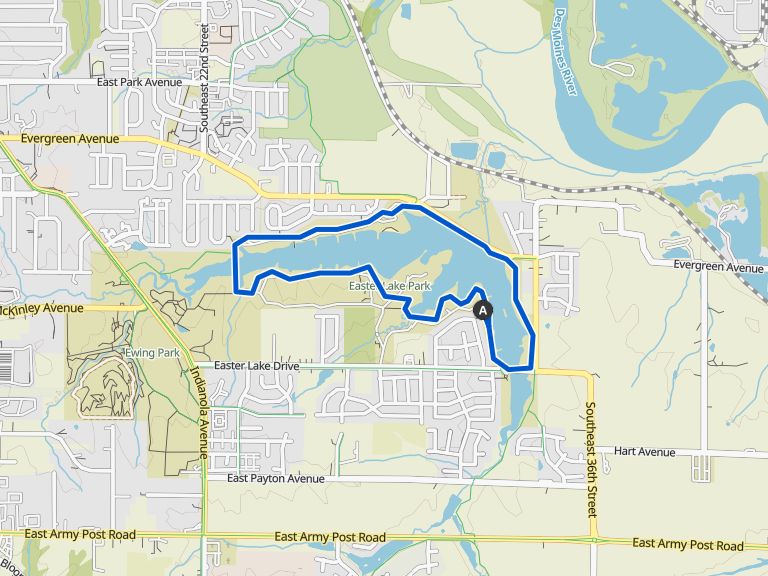 Easter Lake Park loop — Des Moines, Iowa hike Komoot
